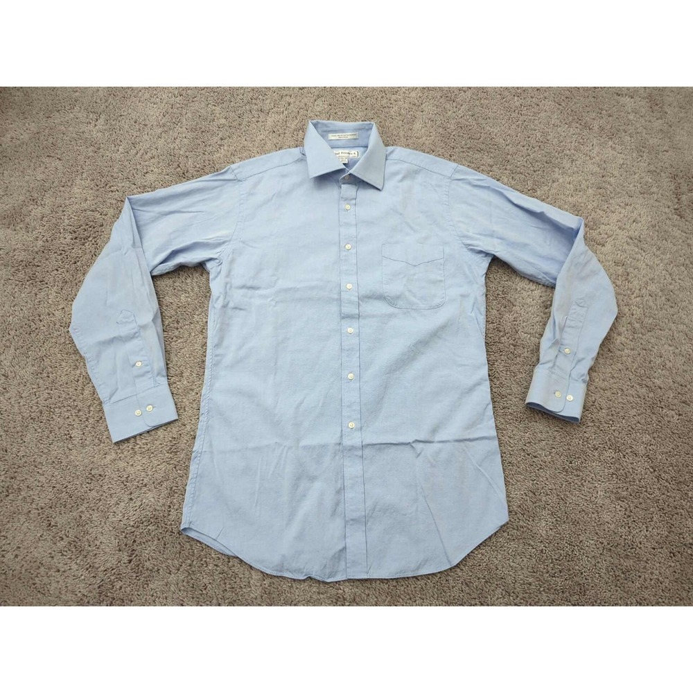 Paul Fredrick Button Up Shirt Mens 15 1/2 Long Sleeve Slim Fit Office Casual